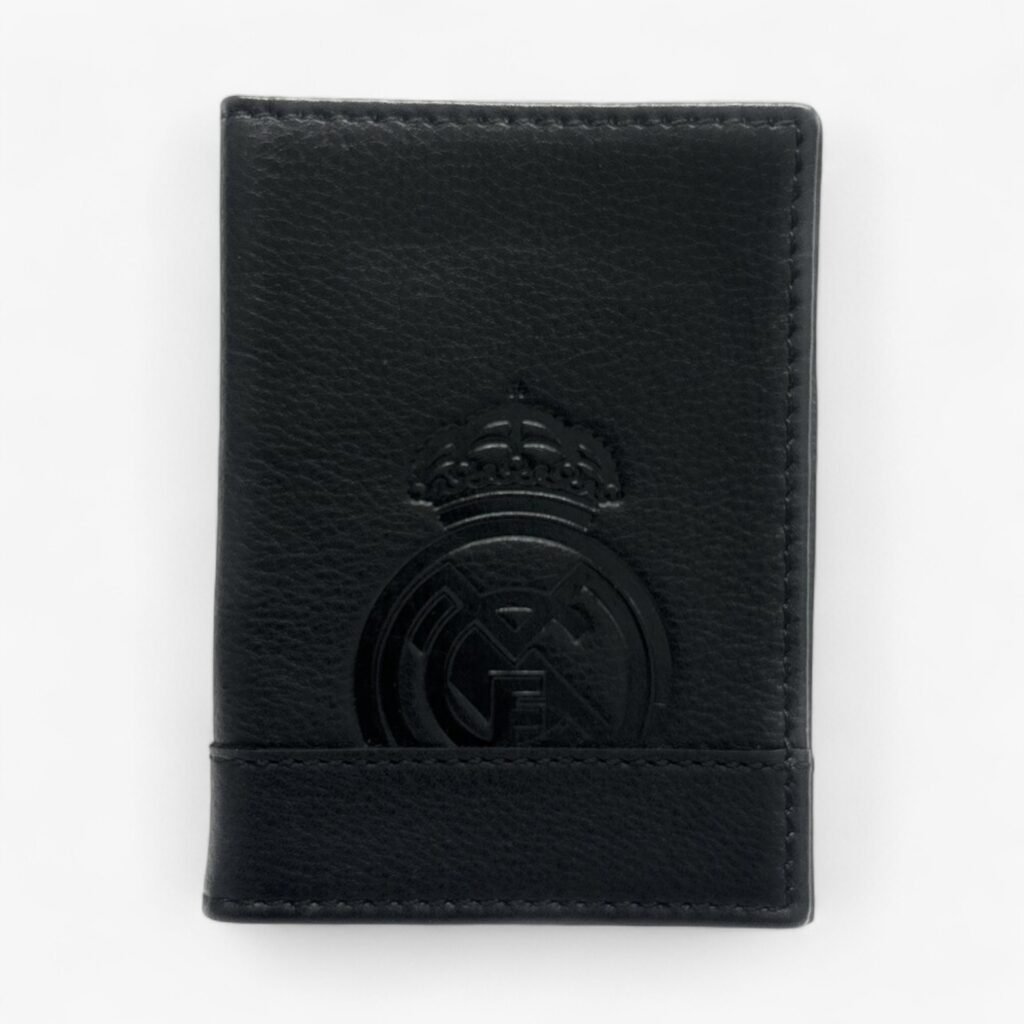 REAL MADRID CARTERA PIEL MONEDERO NEGRA CON CAJA REGALO