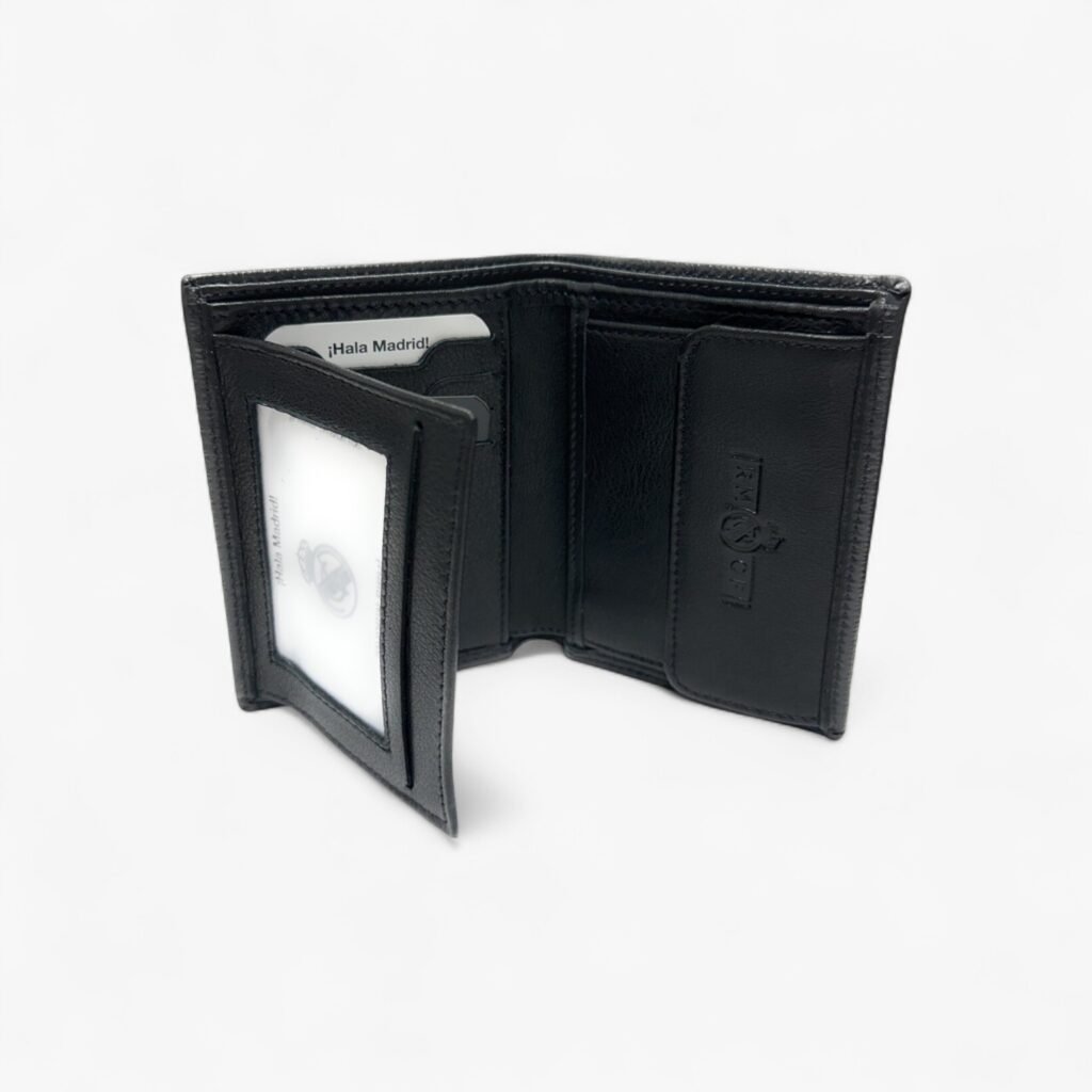 REAL MADRID CARTERA PIEL MONEDERO NEGRA CON CAJA REGALO - Imagen 2